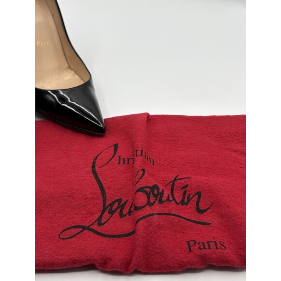 Christian Louboutin Kate 100mm Black Patent Leather Stiletto Pumps Sz EU 38 - Picture 11 of 11